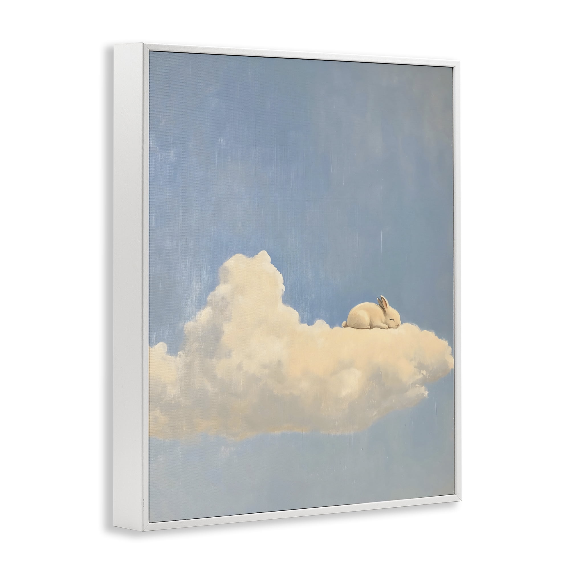 Stupell Industries Sleeping Bunny on Cloud White Framed Giclee Art, design by The Prints Vibe