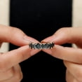 thumbnail image 5 of Rosec Jewels 4.75 CT Octagon and Oval Cut Black Onyx Half Eternity Ring for Women, 14K Rose Gold, US 7.50, 5 of 7
