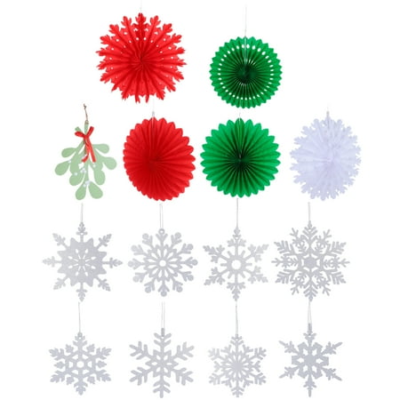 

1 Set Christmas Party Decorations Hanging Xmas Paper Pendants and Fans