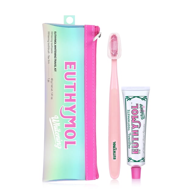 Set de Viaje Blanqueador Euthymol 40 g Pasta de Dientes y Cepillo