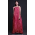 thumbnail image 3 of Bimba Magenta Floral Leaf Nightgowns For Women Rayon Printed Spaghetti Strap Womens Nightwear Lingerie Large, 3 of 5