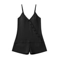 thumbnail image 4 of Women's Two-Piece Suspender Decorative Button And Shorts Casual Summer Set, 4 of 7