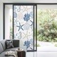 thumbnail image 2 of Non-Adhesive Static Cling Window Tint, Navy Blue Coastal Window Privacy Film Frosted, Summer Beach Coral Shell Ocean Insulated Windows Frosted Films for Living room, 35.4 x 78.7 Inches, 2 of 9