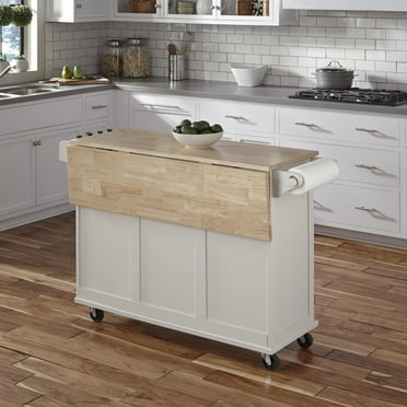 Woven Paths Thatcher Kitchen Cart Grey, Hardiman 53 75 Kitchen Island With Solid Wood Top And Locking Wheels