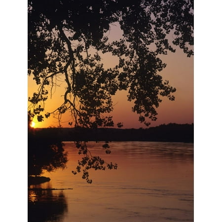 Sunset over the Missouri at Indian Cave State Park, Nebraska, USA Print Wall Art By Chuck