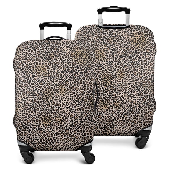 Black and Tan Leopard Print Luggage Cover Fashion Suitcase Cover Baggage Covers Fit 25-28 Inch Luggage (Go Travel)