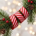 thumbnail image 6 of Christmas Red and White Stripe Polyester Grosgrain Ribbon for Gift Wrapping, Holiday Bows and Crafts, 6 of 6