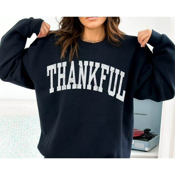 Thankful Sweatshirt for Women, Cozy Fall Thanksgiving Crewneck, Turkey Day Shirt, Mom Gratitude Sweater
