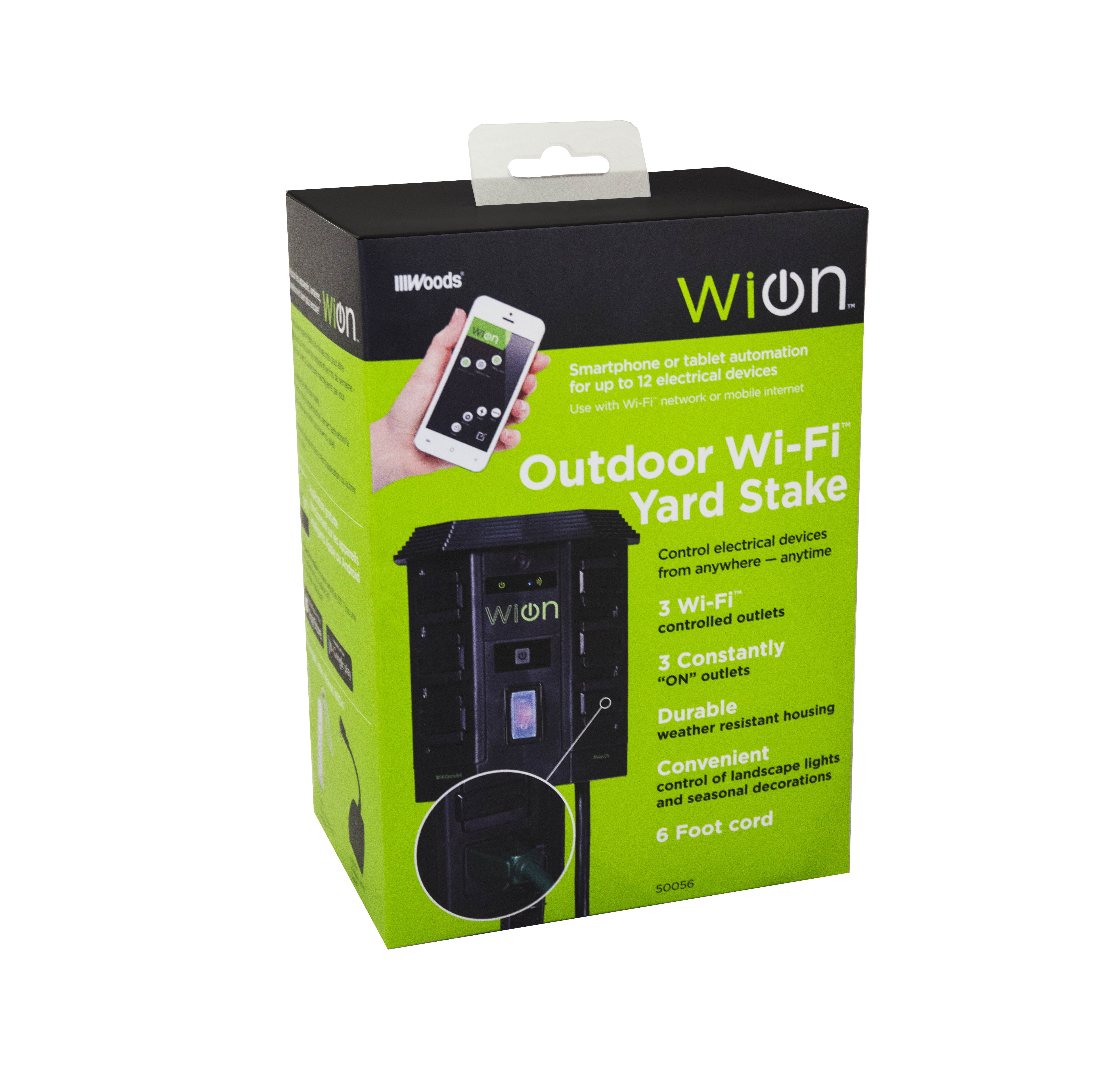WiOn 50056 Outdoor Wi-Fi Plug-in Yard Stake 