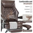 thumbnail image 4 of Massage Office Chair with Heat & Footrest, Ergonomic Reclining Executive Desk Chairs with 6-Point Vibration, PU Leather Computer Chair for Home Office or Gaming, 4 of 14