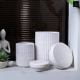 thumbnail image 2 of {Yvelle White Ceramic Canister Set, Kitchen Counter Storage Containers for Sugar, Coffee, Tea & Snacks, Decorative Food Storage Jars, Set of 2}, 2 of 4