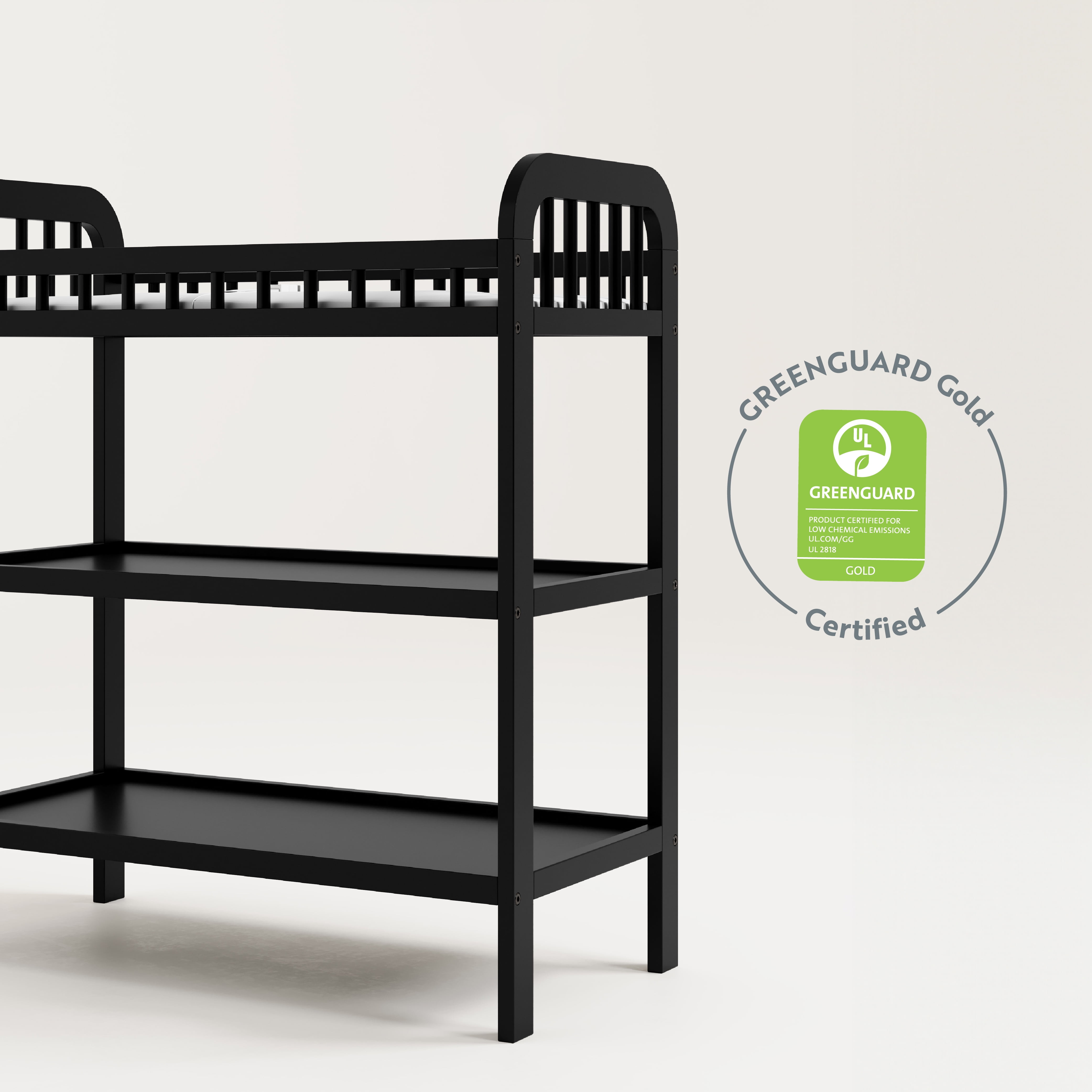 Storkcraft Pasadena Infant Changing Table with Changing Pad, Black