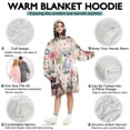 thumbnail image 5 of Wearable Oversized Blanket,Chihuahua and Pioneer Flower Wearable Blanket Hoodie for Adults,Cozy Hooded Blankets with Super Pockets,Super Warm Fuzzy Pullover for Women & Men, 5 of 6