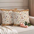 thumbnail image 2 of Orange Yellow Pumpkins Outdoor Waterproof Pillow Covers, Autumn Leaves Rustic Vintage Decorative Square Throw Pillowcase Sofa Cushion Sham for Patio/Couch/Chair, 18"x18" 2 Pack, 2 of 8