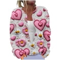 thumbnail image 3 of DDAPJ pyju Christmas Sweater Women Plus Size Cute Xmas Printed Cardigans Sweater Open Front Button Down Knit Jacket Multicolor XXL, 3 of 6
