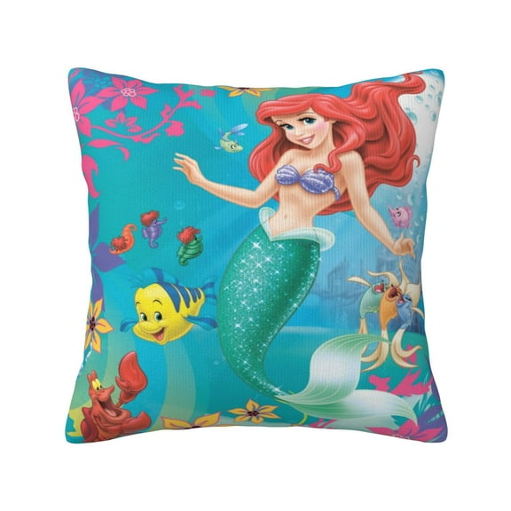 Mermaid Pillow 18x18in Throw Pillow Covers Gift Decorative Square Cushion Covers Pillowcase Home Decorations For Sofa Couch Bed Chair Car