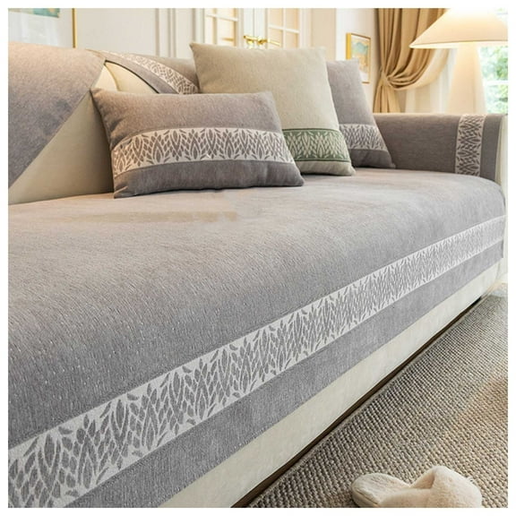 Sofa Cover For 1/2/3/4 Seater, Chenille Non-Slip Washable Furniture Cover, L-Shaped Couch Protector, Generic Couch Cover For All Seasons