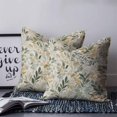 thumbnail image 3 of Sage Green Yellow Botanical Throw Pillow Covers, Soft Pillowcases with Invisible Zipper, Spring Summer Vintage Decorative Square Pillow Cushion Covers for Living Room Couch Sofa Bed 16x16 Inches, 3 of 8