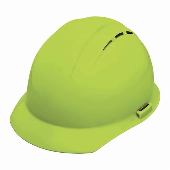Hard Hat, Americana, Polyethylene, 4 Point Pinlock, Type 1, Class C, Hi-Vis Lime