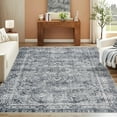 thumbnail image 5 of FairOnly Grey 8'x10'Vintage Non Slip Washable Area Rugs for Living Room Low Pile Foral Printed Rugs for Bedroom Soft Distressed Stain Resistant Indoor Area Rug, 5 of 7