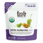 Food's Alive Unsweetened Dried White Mulberries, 8 oz Bag