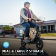 thumbnail image 6 of MIHOVER 19MPH Foldable 550W Electric Scooter with Seat for Adult, 12 inch Commuter E Scooter for Pets with Front & Back Basket & Dog Mat, Bigger Seat - up to 21 Miles, 6 of 15