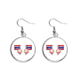 thumbnail image 1 of Thailand Flag Asia Ear Dangle Ornament Drop Earring Jewelry Woman, 1 of 3