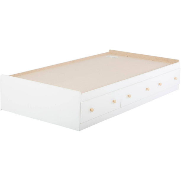 South S Summertime Twin Storage Bed, Litchi Twin Mates Bed With Storage
