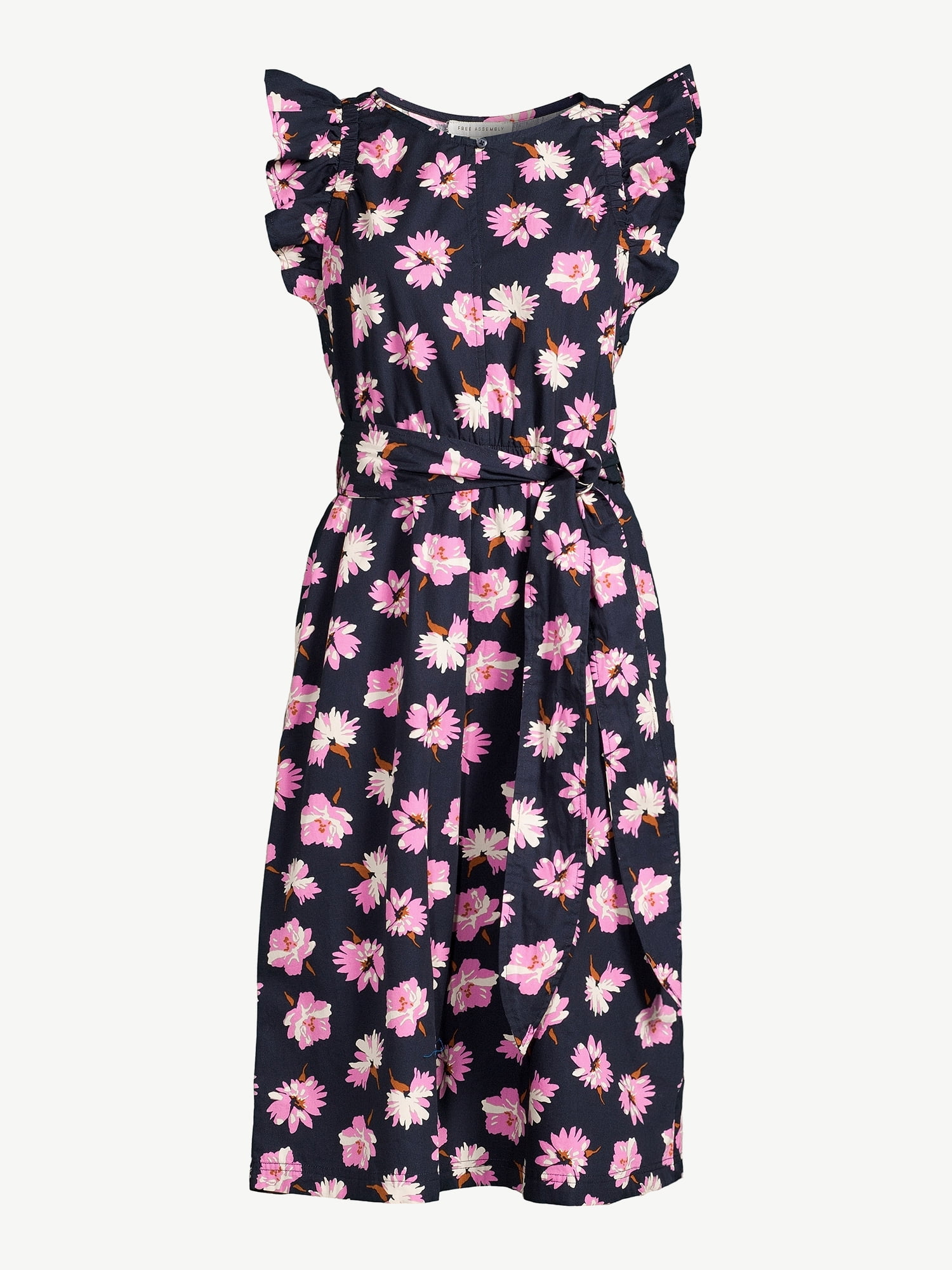 Free Assembly Women's Ruffle Sleeve Midi Dress