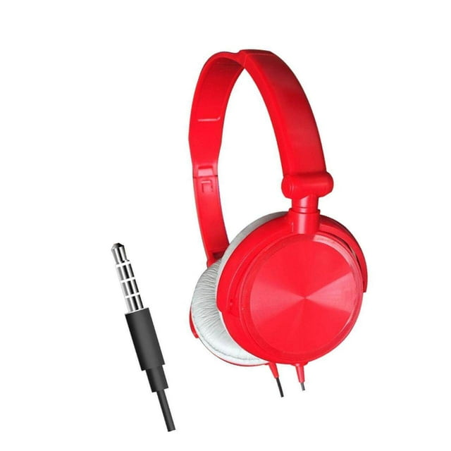 Xingzhi S1 Casque Portable Filaire 3.5mm Stéréo Pliable Rouge