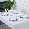 thumbnail image 5 of 15.4" Round Placemat Set of 4 Polyester Fabric Place Mats Non-Slip Dining Kitchen Table Mats for Kitchen Party Decor Watercolor Blue Flowers, 5 of 5