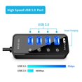 thumbnail image 3 of 4-Port USB 3.0 HUB Multi Device Charging Hub with Power Adapter for Laptop PC Notebook ,Powerful Charging, 3 of 6