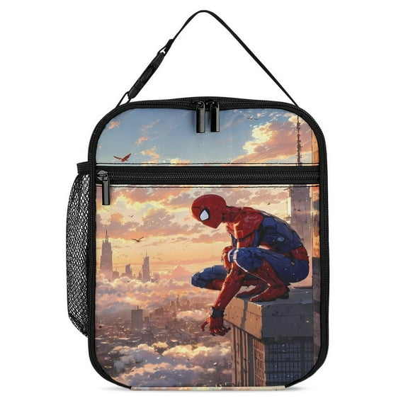 Spider-man Lunch Box, Large Capacity Durable Reusable Lunch Bag Leakproof Portable Suitable For Travel Work Office Picnic