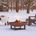 thumbnail image 4 of Real Flame la Porte 37" Rond Bois Brûlant Foyer en Acier en Brun Rouille, 4 of 11