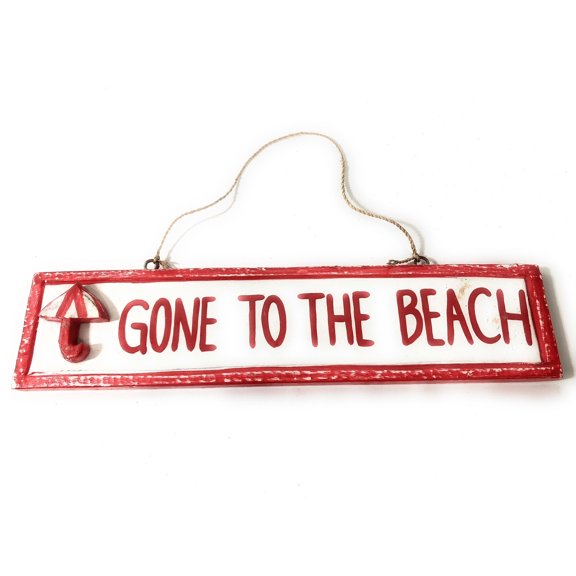 Gone To The Beach Sign 12" - Rustic Yellow Decorative Coastal Decor | #ort1703430r