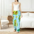 thumbnail image 5 of Uemuo Cartoon Avocado Pattern Women's Wide Leg Palazzo Lounge Pants with Pockets Light Weight Loose Comfy Casual Pajama Pants-, 5 of 9