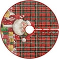 thumbnail image 2 of Christmas Tree Skirt Red Lattice Christmas Tree Decor Santa Claus Non-Slip Christmas Tree Skirt Christmas Tree Skirt with Presents Design Christmas Decorations for Home Office Holiday, 2 of 6