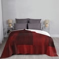 thumbnail image 3 of Red Abstract Modern Mosaic Throw Blanket, Super Soft Anti-Pilling Flannel Bed Blankets, 80"x60", 3 of 8
