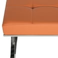 thumbnail image 4 of SAFAVIEH Micha Modern Glam X-Leg Upholstered Rectangular Ottoman, Orange/Chome, 4 of 7