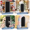 thumbnail image 6 of Black Geometric Arch Backdrop Cover, Spandex Fitted Wedding Arch Cover, Country Farm Traditional Chinese Tile Round Top Stand Covers for Birthday Ceremony Bridal Shower Party Decor 6.6x3.3 Ft, 6 of 9