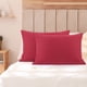 thumbnail image 1 of Juego de fundas de almohada con cremallera de microfibra suave PiccoCasa de 2, burdeos, tamaño queen, 1 of 7