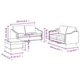 thumbnail image 4 of vidaXL 3 Piece Sofa Set with Cushions Dark Grey Fabric, 4 of 5