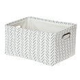 thumbnail image 2 of (4 pack) Mainstays Black and White Lines Canvas Fabric Decorative Storage Basket with Handles, 15 in x 8 in x 11 in, 2 of 9