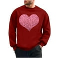 thumbnail image 2 of PNTUTB Men's Valentine's Day Fashion Print Casual Long Sleeve Crew Neck Pullover Loose Comfortable Sweatshirts, 2 of 6