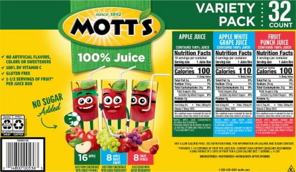 Mott’s Apple Juice Variety Pack - 6.75 oz - 32 ct