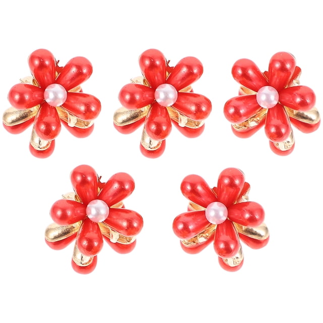 Miangastore Ensemble de Pinces à Griffes Design Chic Imitation Perle 5 Pcs 1.2x1x0.8in