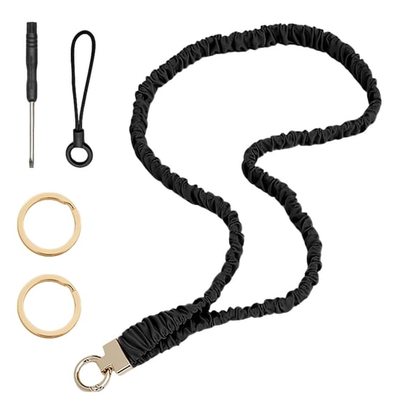 Stretchy Scrunchie Neck Lanyard for ID Badges & Keys, 2025 New Wrist and Neck Lanyard Retractable Keychain Holder for Women(F*1Pcs)