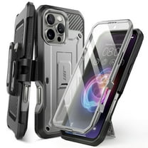 SUPCASE Unicorn Beetle Pro for 2024 Apple iPhone 16 Pro 6.3" Case with Screen Protector, [Built-in Stand & Belt-Clip] [Military-Grade Protection] Phone Case Shockproof Cover for iPhone 16 Pro, Gray