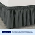 thumbnail image 4 of Subrtex Elastic Wrap Around Bed Skirt Dust Ruffle Smooth Soft Bed Frame Cover 15-inch Drop (Queen, Gray), 4 of 6