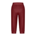 thumbnail image 4 of AINIYS Mid Rise Multi Pocket Cargo Capris Pants for Women Outdoor Hiking Casual Wine S, 4 of 6